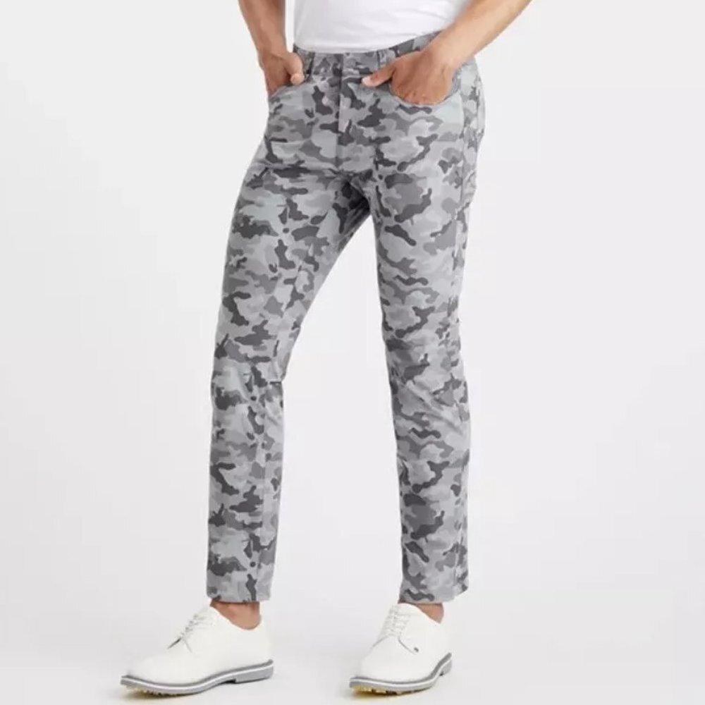 NWT G/FORE Men's Tour 5 Pocket Straight Leg Charcoal Camo Golf Pants